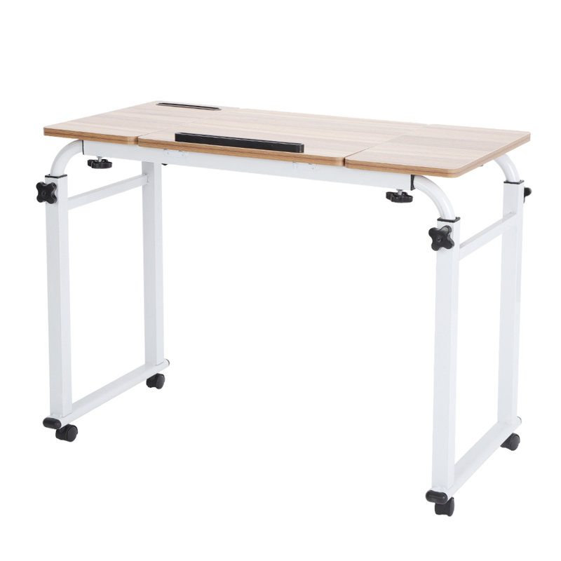 Inbox Zero Height Adjustable Computer Table with Caster Wheels Wayfair